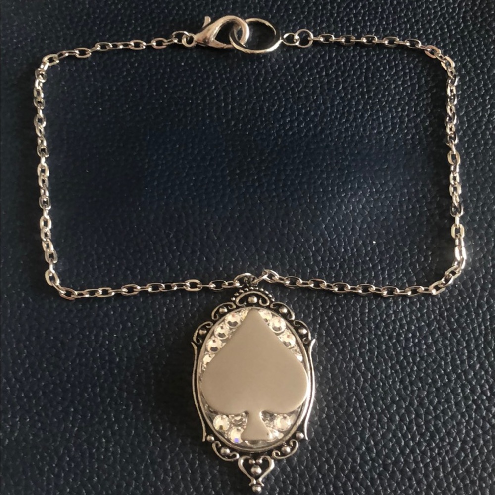 Gasoline Glamour Jeweled Spade Pendant/Necklace